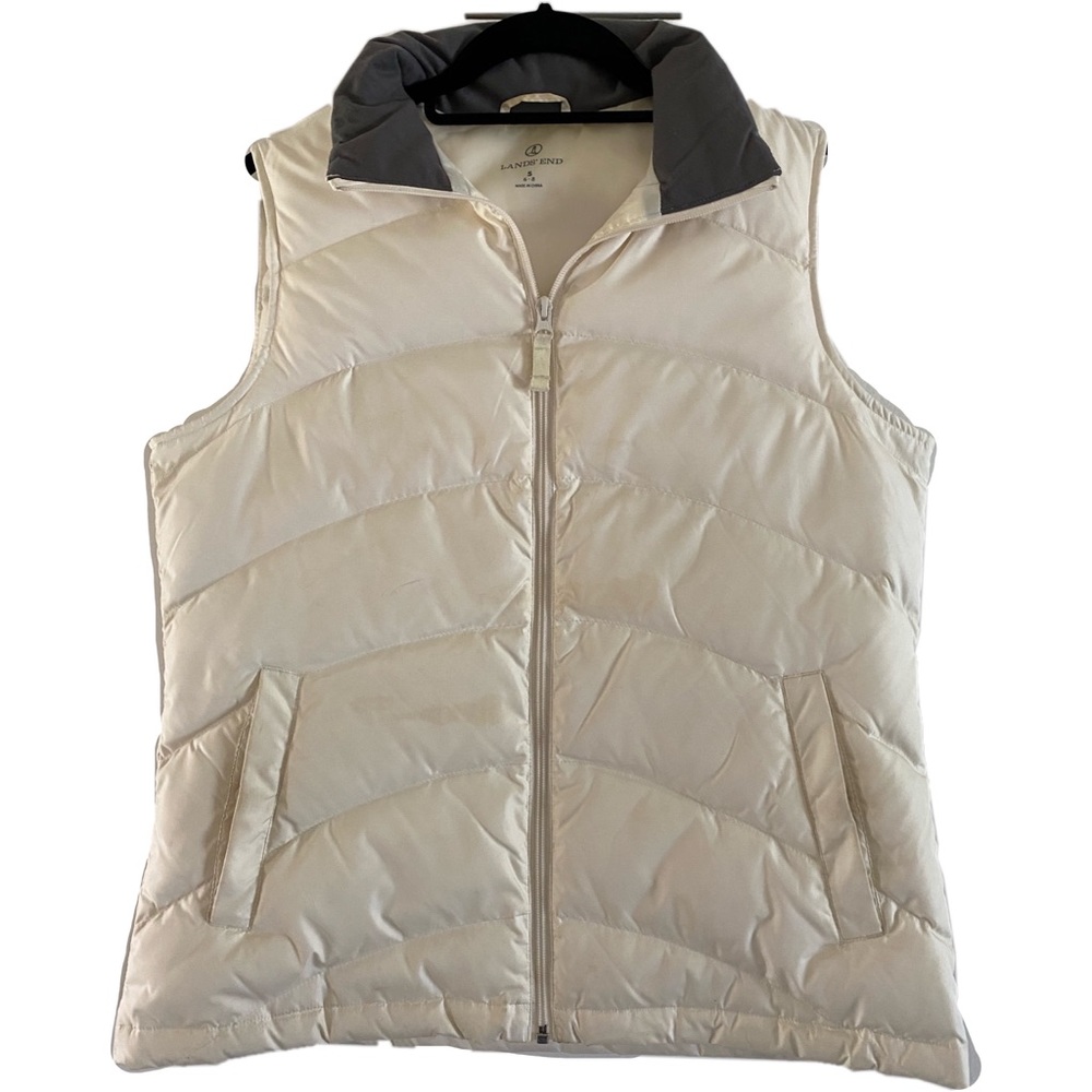 Lands end white bubble vest